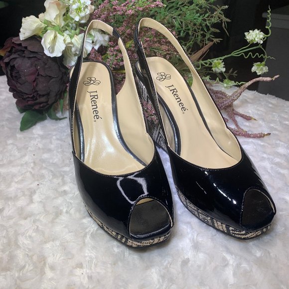 J. Renee Neely Slingback Wedge 8W NWT - Picture 3 of 9
